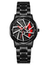 Rolling Watch for Women with Black Metal Strap and Round Dial for Casual & Formal Wear