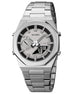 Analog-Digital Watch for Men with Silver Metal Strap and Round Dial for Casual & Formal Wear
