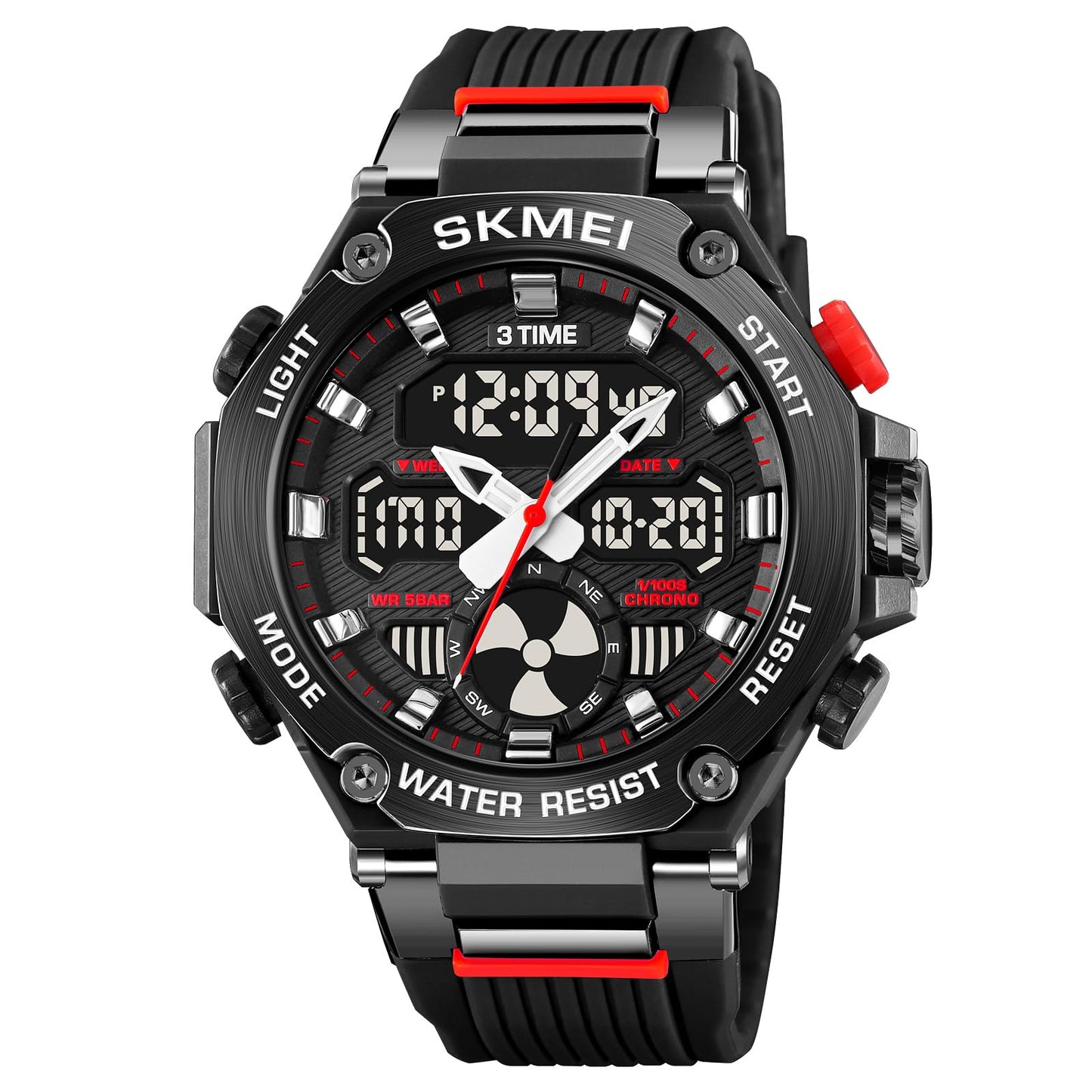 Sport Analog Digital Wrist Watch with Silicone Strap for men