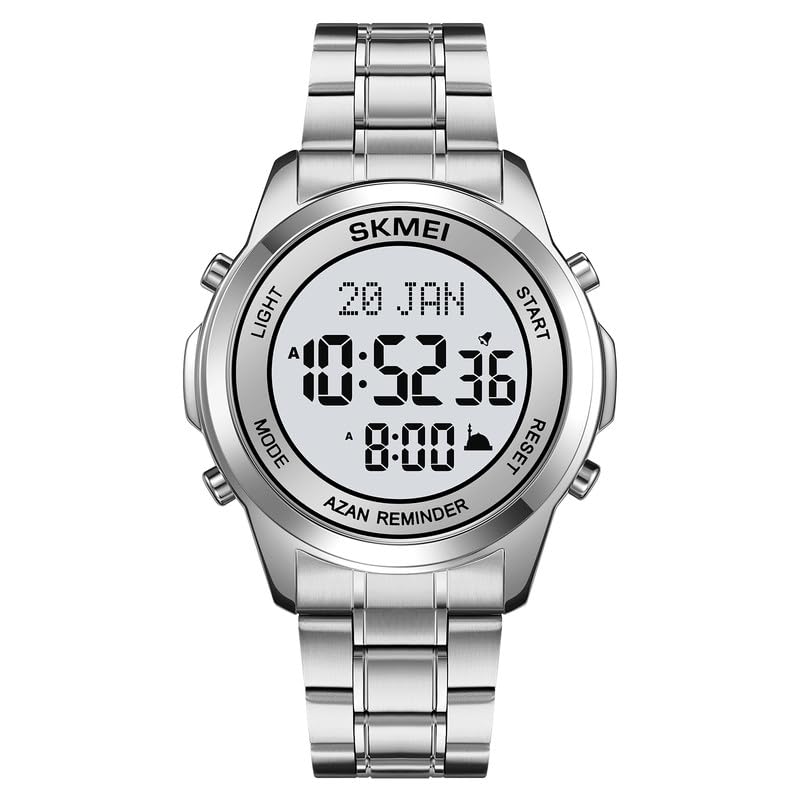 Digital Watch with Stainless Steel Strap for men