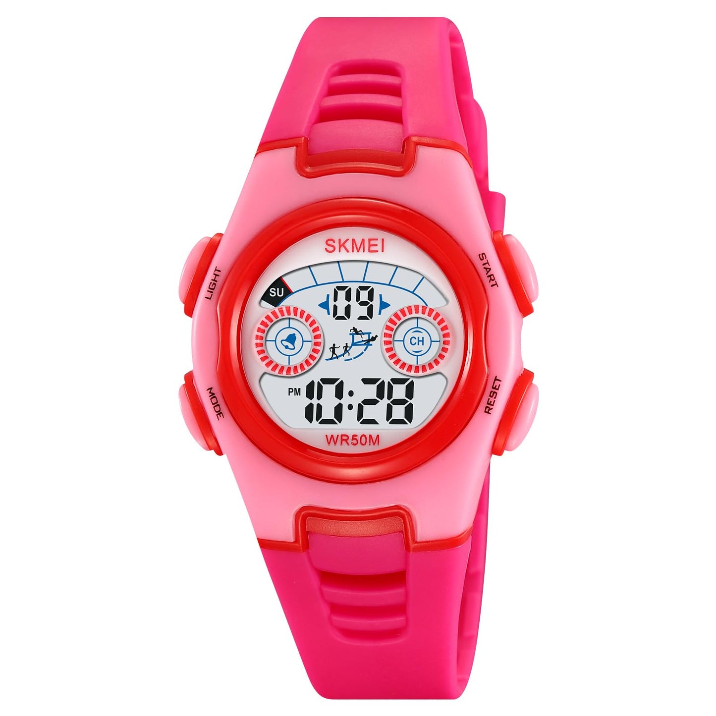 Digital Kids Watch LED Display, Round Dial, Waterproof Sports Watch with Alarm, Date & Comfortable Strap