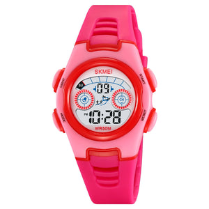 Digital Kids Watch LED Display, Round Dial, Waterproof Sports Watch with Alarm, Date & Comfortable Strap