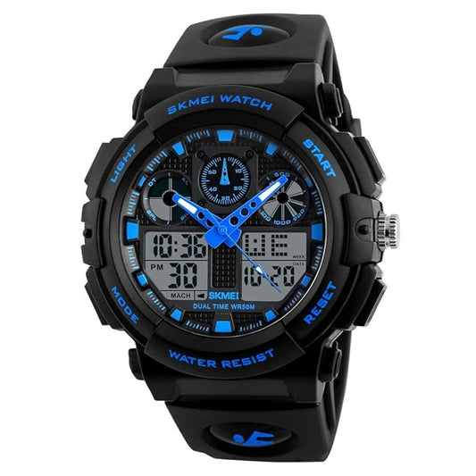 Premium Analog Digital Sports Watch for Men with Dual Display Alarm LED Light and Durable Strap