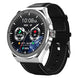 AMOLED Smart Watch for Men with Black Leather Strap and Round Dial for Casual & Formal Wear