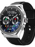 AMOLED Smart Watch for Men with Black Leather Strap and Round Dial for Casual & Formal Wear