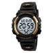 Digital Watch for Kids with Gold Black Polyurethane Strap and Round Dial for Casual & Formal Wear