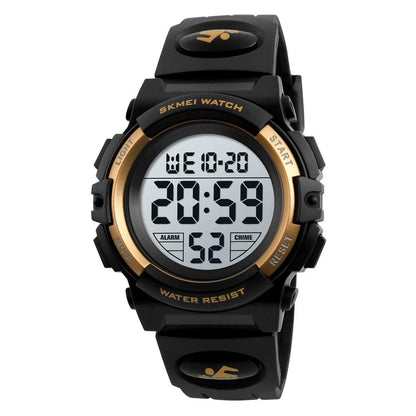 Rugged Digital Sports Wrist Watch with Resin Strap and Multi Function Display For Kids