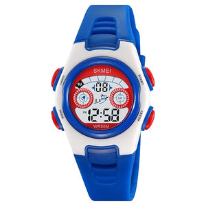 Digital Kids Watch LED Display, Round Dial, Waterproof Sports Watch with Alarm, Date & Comfortable Strap