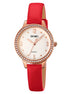 Analog Watch for Women with Red Leather Strap and Round Dial for Casual & Formal Wear