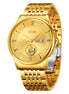 Analog Watch for Men with Gold Stainless Steel Strap and Round Dial for Casual & Formal Wear