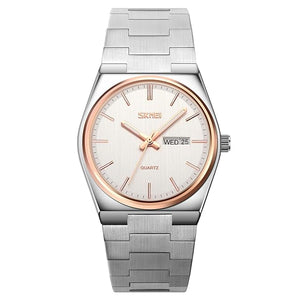 Men's Analog Quartz Stainless Steel Watch All-in-one Fashion, Water Resistant, Supply Calendar Week