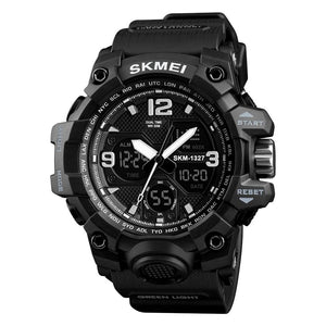 Dual Display Sports Wrist Watch with Rugged Design and Resin Strap For Men