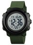Digital Watch for Men with Army Green Polyurethane Strap and Round Dial for Casual & Formal Wear