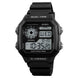 Digital Watch for Men with Black Silicone Strap and Round Dial for Casual & Formal Wear