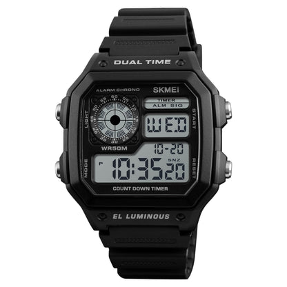 Stylish Digital Multi Function Watch for Men with Dual Time Alarm Stopwatch Luminous Display and Durable Strap