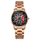 Rolling Watch for Women with Rose Gold Metal Strap and Round Dial for Casual & Formal Wear