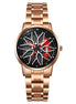 Rolling Watch for Women with Rose Gold Metal Strap and Round Dial for Casual & Formal Wear