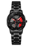 Analog-Digital Watch for Women with Black Stainless Steel Strap and Round Dial for Casual & Formal Wear