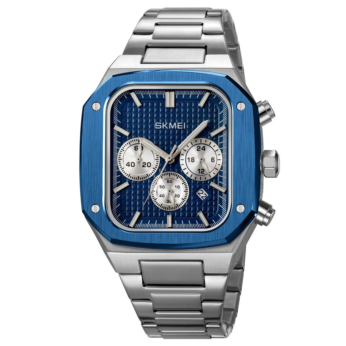 Analog Watch for Men with Silver Metal Strap and Round Dial for Casual & Formal Wear