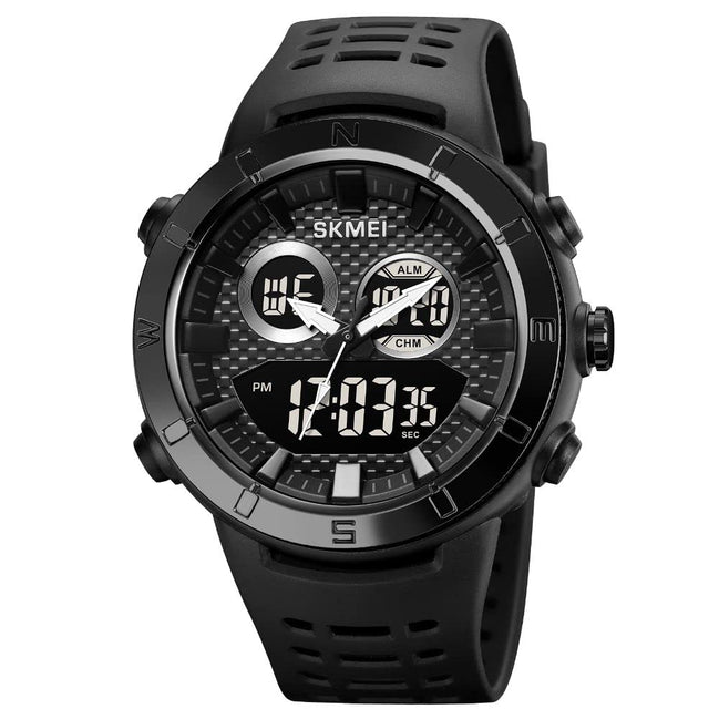 Analog-Digital Watch for Men with Black Black Polyurethane Strap and Round Dial for Casual & Formal Wear
