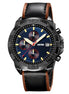 Analog Watch for Men with Black Leather Strap and Round Dial for Casual & Formal Wear