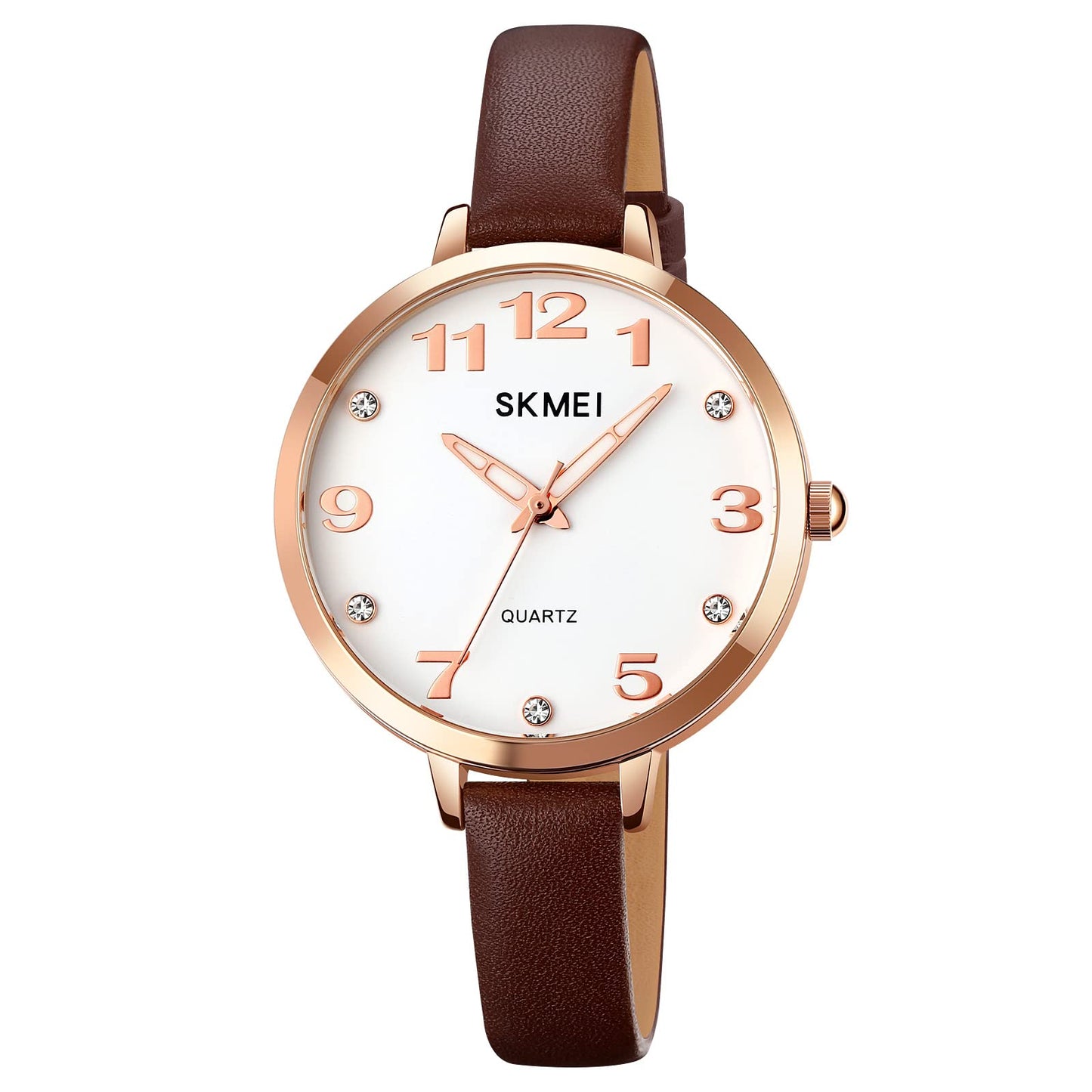 Elegant Analog Quartz Timepiece for women with Crystal Accents and Textured Strap