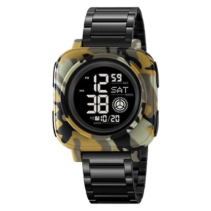 Square Digital Wrist Watch with Metal Strap