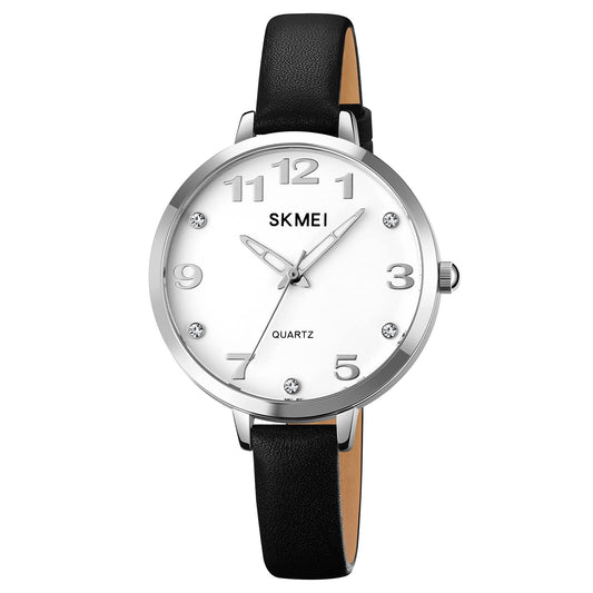 Elegant Analog Quartz Timepiece for women with Crystal Accents and Textured Strap