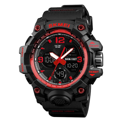 Dual Display Sports Wrist Watch with Rugged Design and Resin Strap For Men