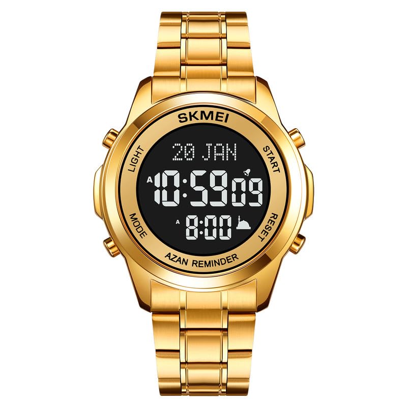 Digital Watch with Stainless Steel Strap for men