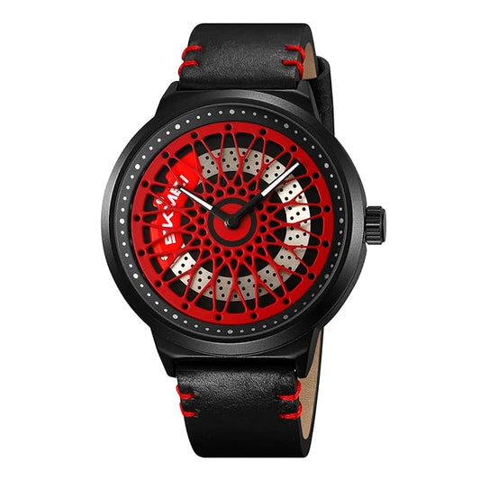 Premium Skeleton Dial Watch for Men – Leather Strap, Designer Mechanical Style Wrist Watch for Casual & Formal Wear