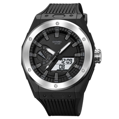 Men's Analog-Digital Sports Watch with Silicone Strap