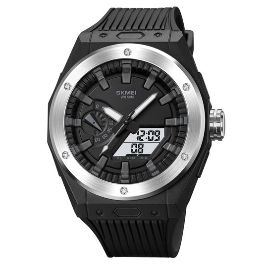 Men's Analog-Digital Sports Watch with Silicone Strap