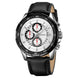 Analog Watch for Men with Black Leather Strap and Round Dial for Casual & Formal Wear