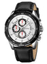 Analog Watch for Men with Black Leather Strap and Round Dial for Casual & Formal Wear