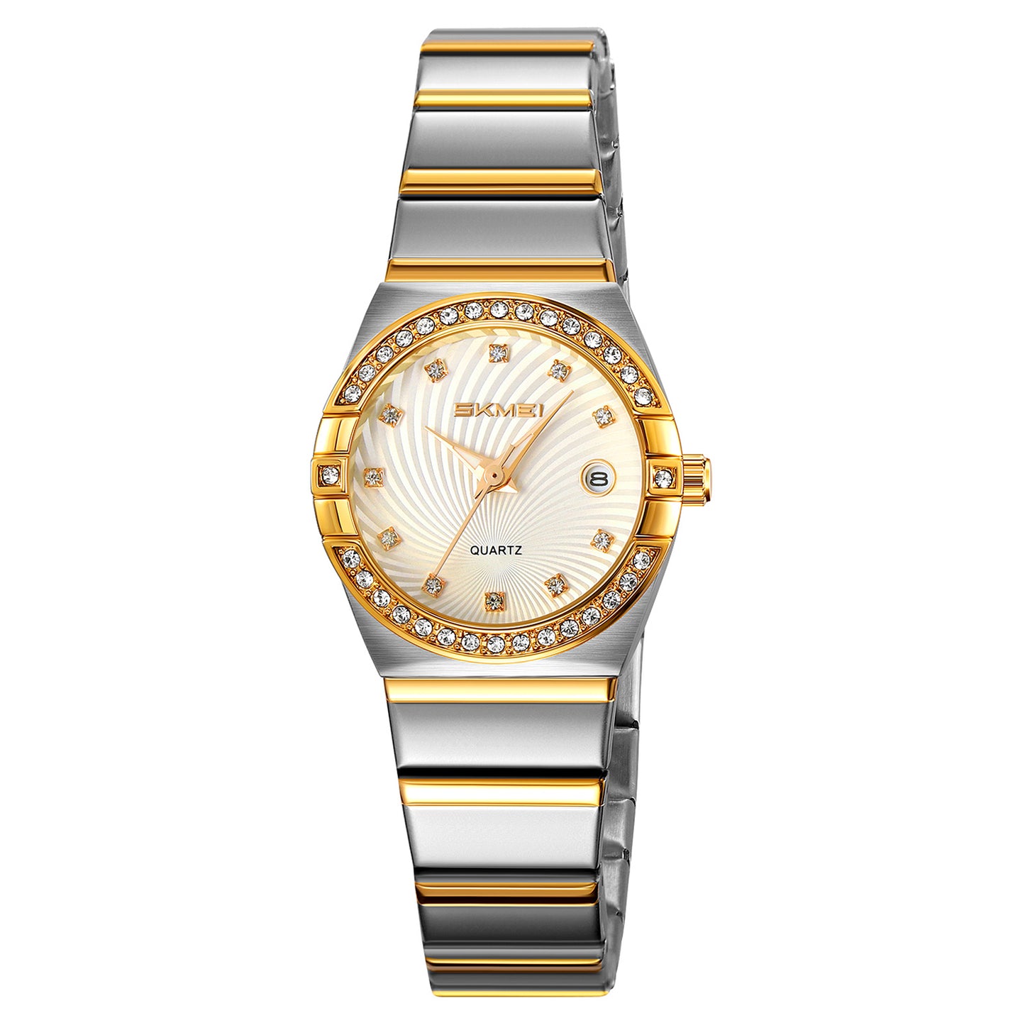 Skmei Analog Black Dial Zinc Alloy Case Stainless Steel Strap Watch for Women - 2342