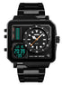 Analog-Digital Watch for Men with Black Stainless Steel Strap and Round Dial for Casual & Formal Wear