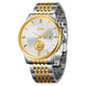 Analog Watch for Men with Silver-gold Stainless Steel Strap and Round Dial for Casual & Formal Wear