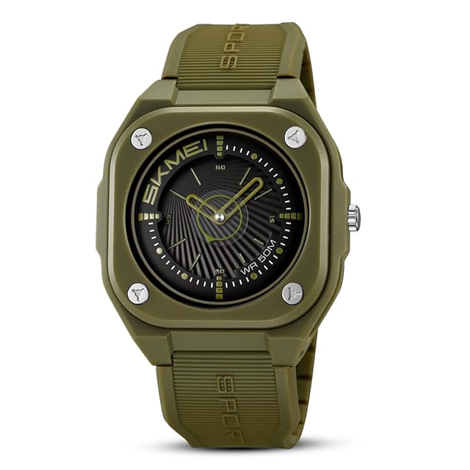 Minimalist Analog Wrist Watch with Textured Strap for men