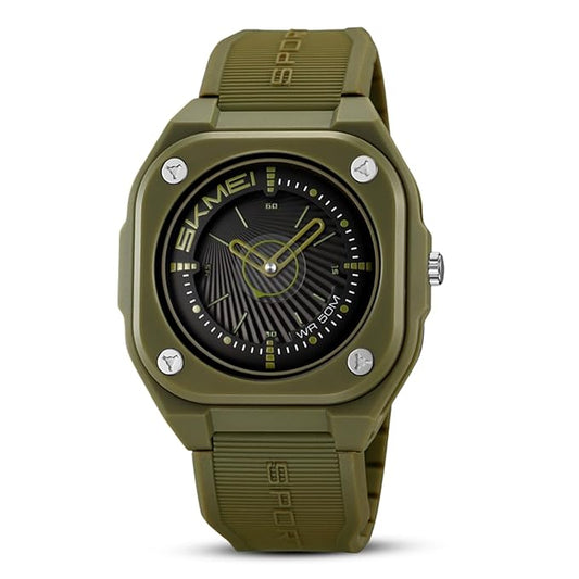 Minimalist Analog Wrist Watch with Textured Strap for men
