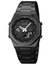 Analog-Digital Watch for Men with Black Metal Strap and Round Dial for Casual & Formal Wear