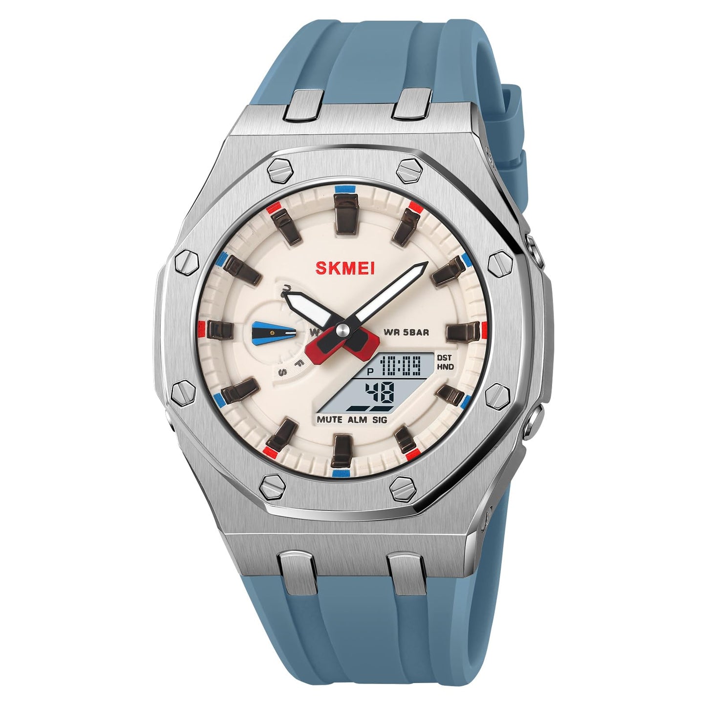 Premium Analog Digital Wrist Watch with Silicone Strap