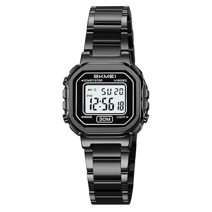 Digital Display Metal Strap Wrist Watch for women