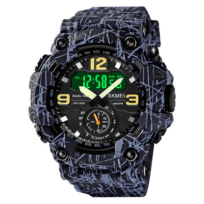 Premium Analog Digital Sports Watch for Men with Dual Time LED Display Alarm and Rugged Design