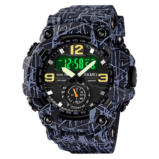 Premium Analog Digital Sports Watch for Men with Dual Time LED Display Alarm and Rugged Design