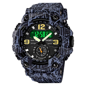 Premium Analog Digital Sports Watch for Men with Dual Time LED Display Alarm and Rugged Design