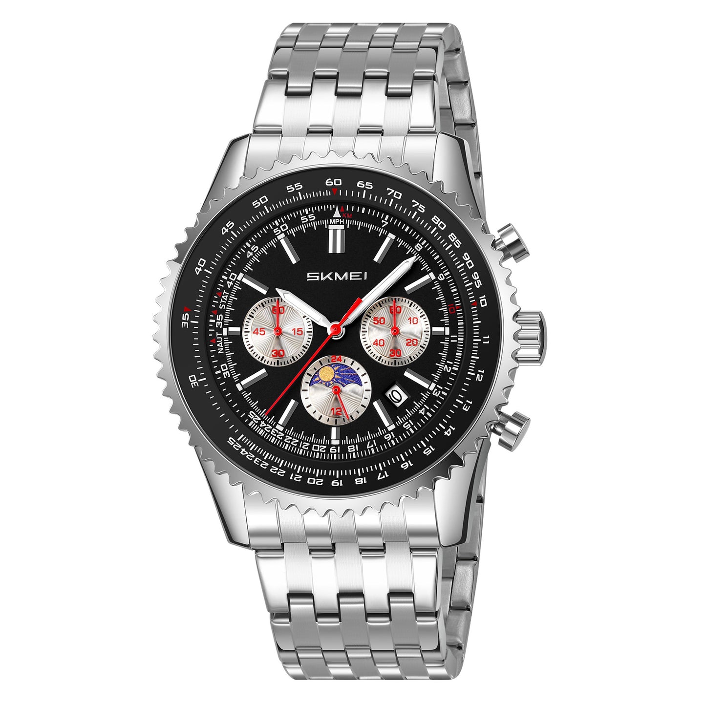 Skmei Quartz Analog Dial Stainless Steel Strap Watch for Men - 9348