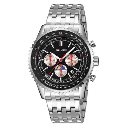 Skmei Quartz Analog Dial Stainless Steel Strap Watch for Men - 9348