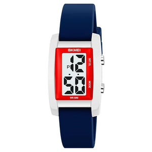 Digital Watch for Men LED Display, Rectangle Dial, Waterproof Sports Watch with Silicone Strap