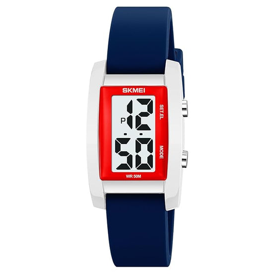 Digital Watch for Kids with Blue Silicone Strap and Round Dial for Casual & Formal Wear